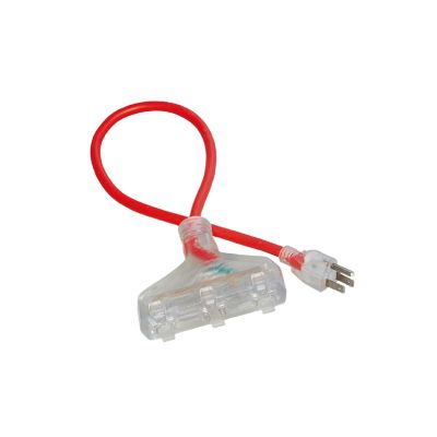 3 Conductor SJTW Multi-tap Outdoor Extension Cord-T Shape LIghted