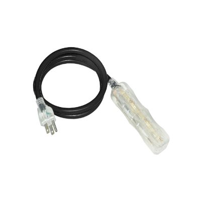 3 Conductor SJTW Outdoor Extension Cord-3 Outlet Straight Lighted
